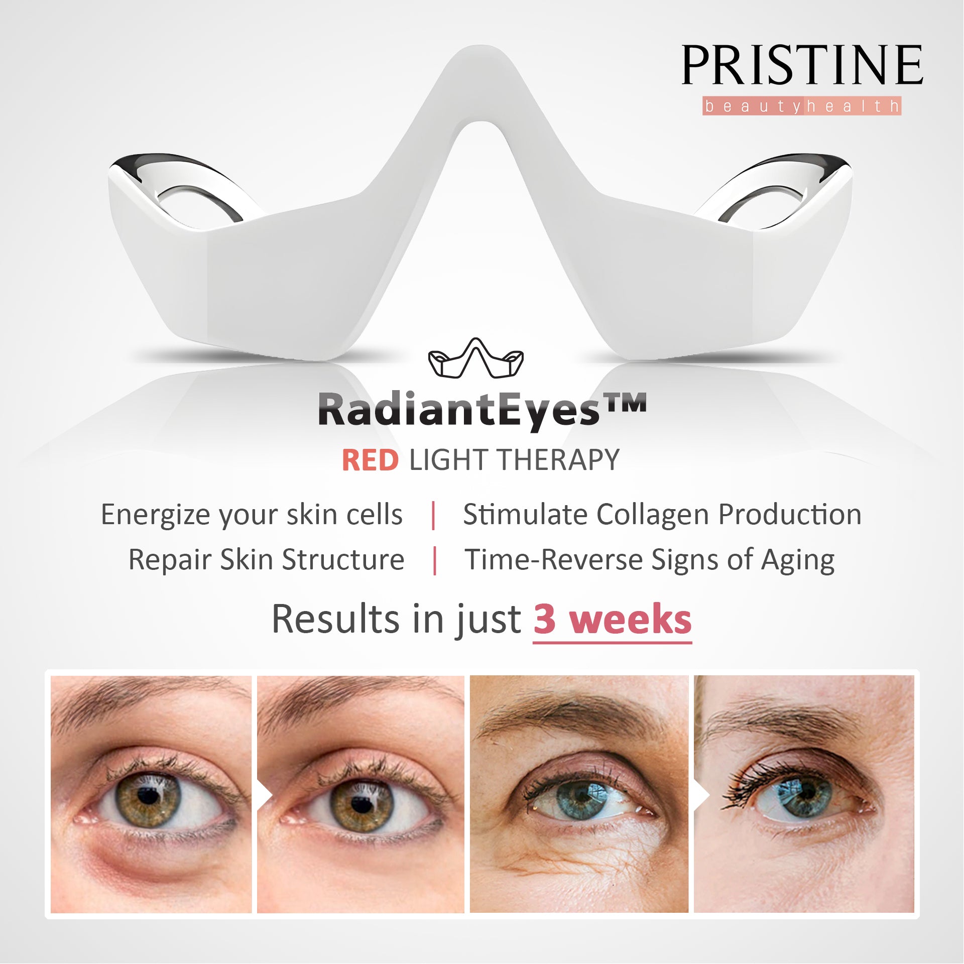 RadiantEyes™ - Medical Grade Red Light Therapy & Under-Eye Microcurrents